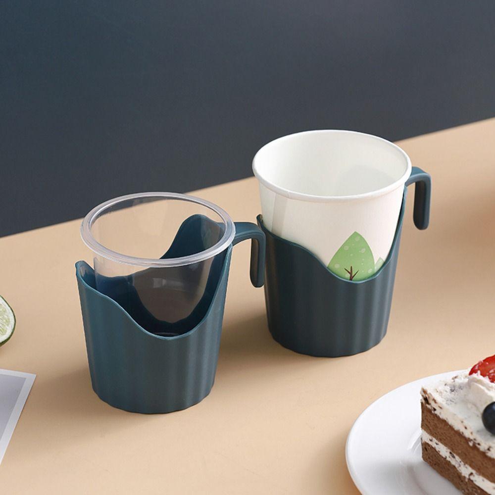 6pcs Thick Plastic Beverage Holder Base Disposable Cup Cover New Paper Cup
