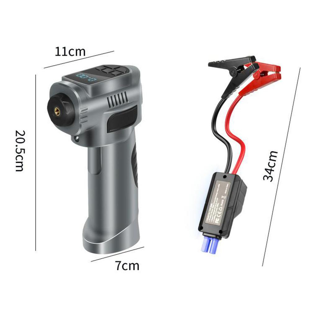 Портативный воздушный компрессор для накачивания шин, беспроводной электрический воздушный насос 4-в-1, стартер емкостью 8000 мАч и