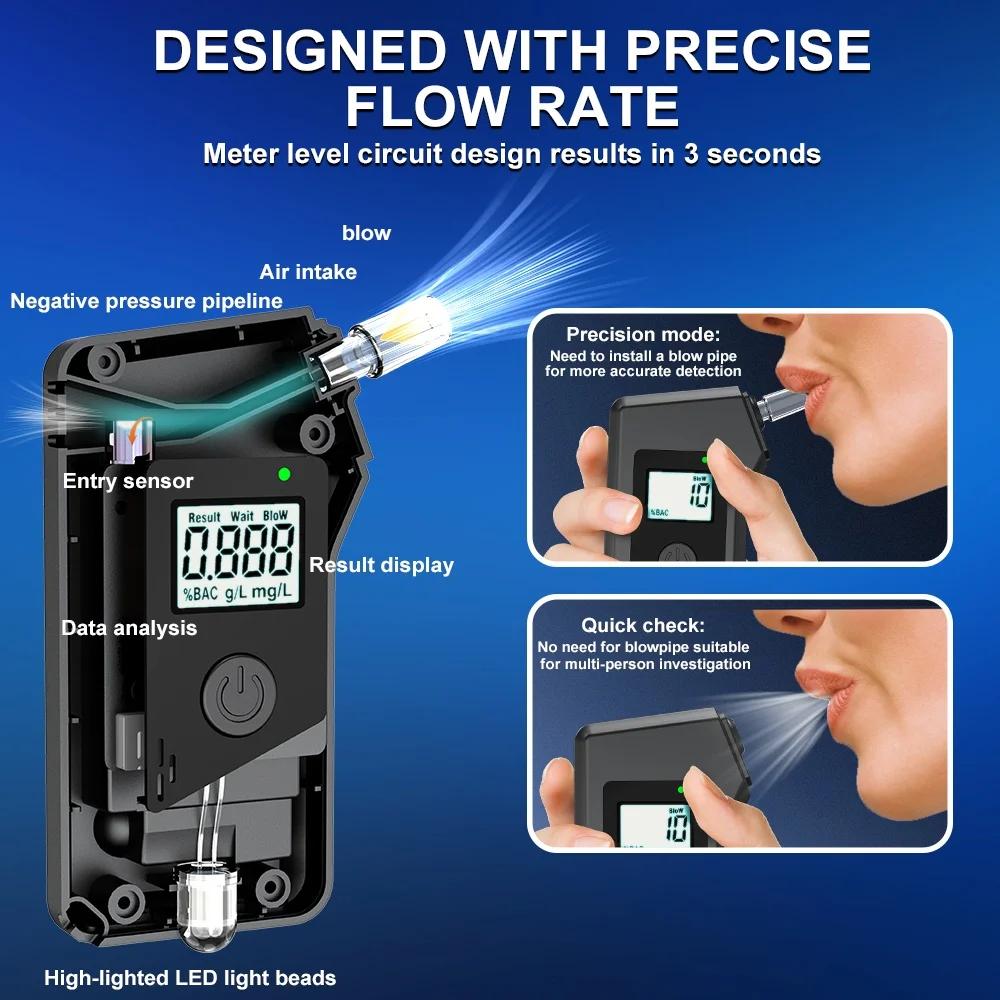 Portable Non-Contact Alcohol Tester with LED Digital Display Alcoholmeter Accuracy Breathalyzer Diagnostic Tool For Personal Use