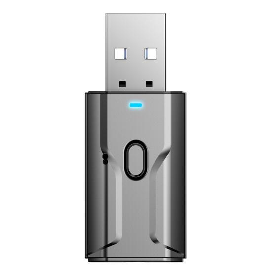 Приемник T02 Передатчик Hands-Free Bluetooth-совместимый V5.0 Многофункциональный черный USB 2-в-1