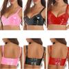 Womens Ladies Rave Crop Tops Latex Wetlook Patent Leather Bra Tops Wide Shoulder Straps Party Tank Top Clubwear