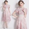 2024 Luxury Slim Hollow Lace Mid-Length Dress