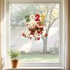 Декоративные наклейки на стекло С Новым годом, 2027 Вязаная овечка Снежинка Статическая наклейка на стекло, Многоразовое Рождественское украшение