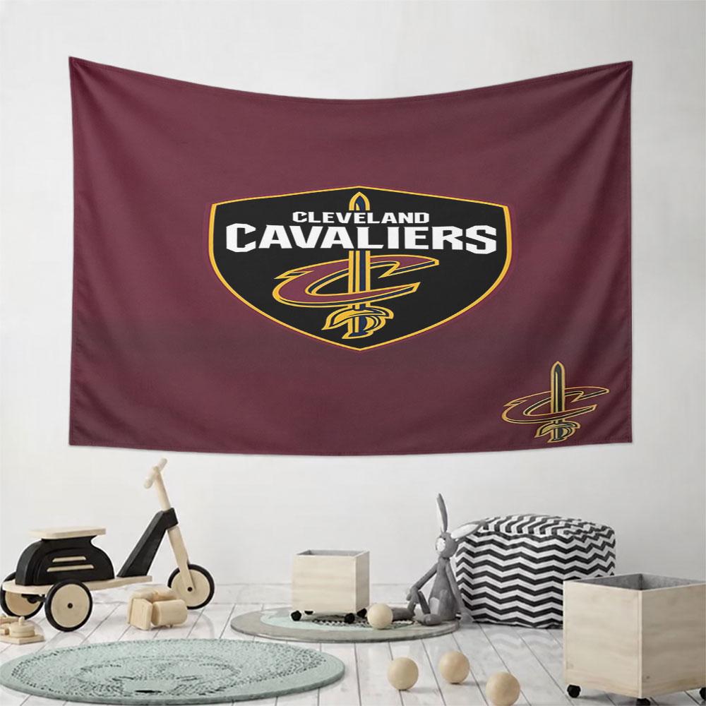 Cleveland Cavaliers Logo Design Pattern Wall Hanging Tapestry Decorative Tapestry Home Decor for Bedroom and Living Room
