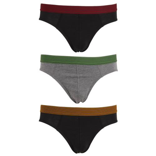 Tom Franks Mens Briefs Underwear With Striped Waistband (3 Pack)