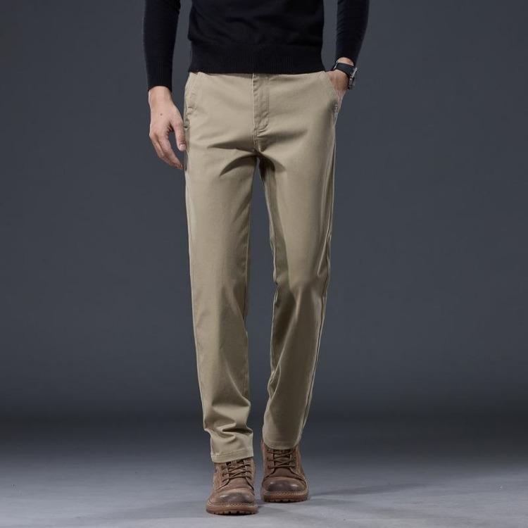 Новые Осенние Мужские Повседневные Брюки Прямого Кроя Slim Fit, Устойчивые к Сминанию, Эластичные, Универсальные, Высококачественная Верхняя Одежда, Брюки