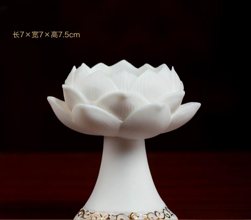 1шт керамический подсвечник в виде лотоса для домашнего использования, основание лампы с буддийским маслом, украшение для дома по фен-шуй