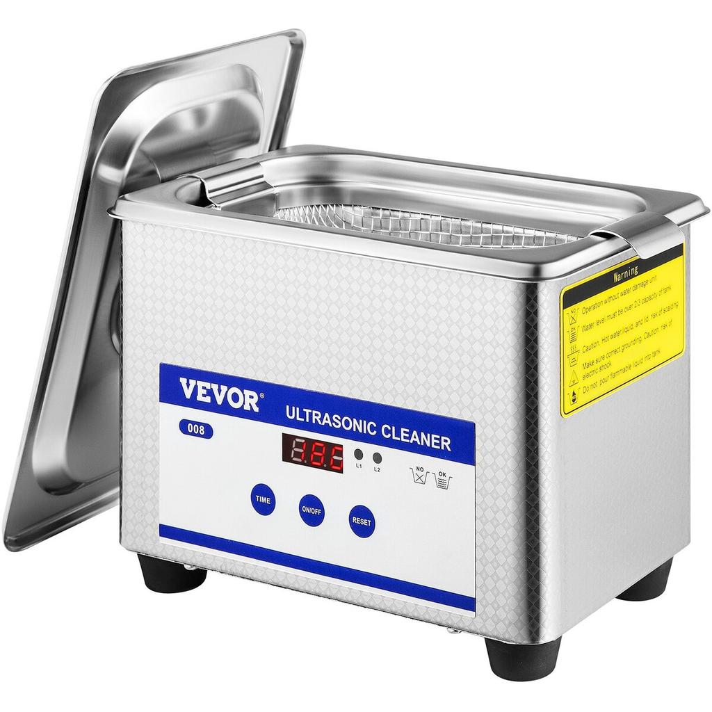 0.8L Ultrasonic Cleaners Digital Heater Timer for Cleaning Jewelry Cleaning Eyeglass 35W Stainless steel for Commercial Personal Home Use