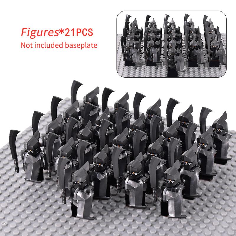 Средневековый лотр Фигурки Орк Солдаты Разбойник Варгр Волк Слон Маунт Рыцари Строительные блоки Кирпичи Игрушки для детей Подарки