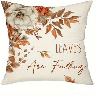 Home Decor Autumn Pumpkins And Falling Leaves Pillow Covers Pattern Cushion Cover Suitable For Sofa Bedroom Car Pillow Cover