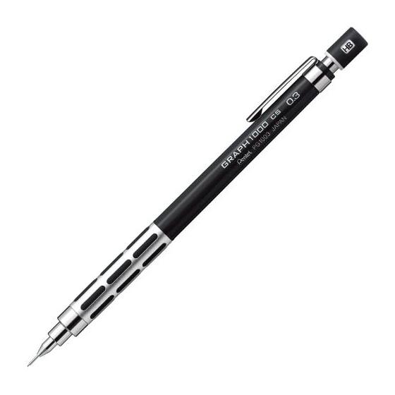 Механический карандаш Pentel Graph 1000CS XPG1003CSA 0,3 мм Черный корпус