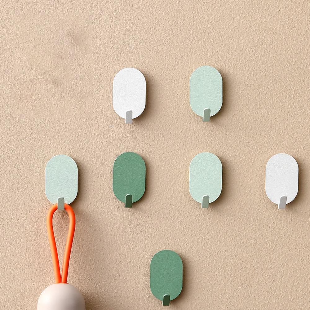 8 PCS Easy Install Adhesive Hook Iron Robe Hook Simple Coat Hook Home Supply