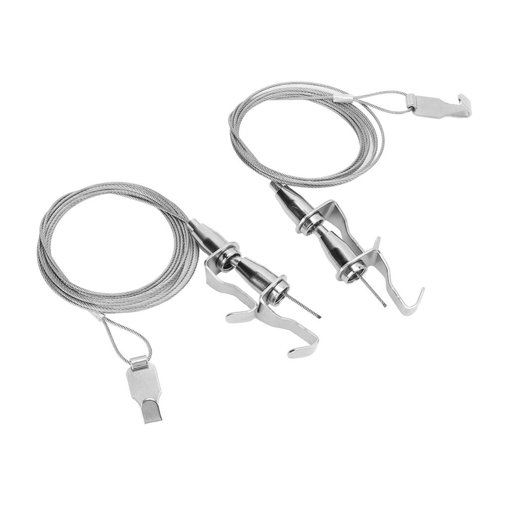 2pcs Adjustable Picture Hanging Wire with Hook 2m Length 33LBS Loading for Wall Picture Exhibition
