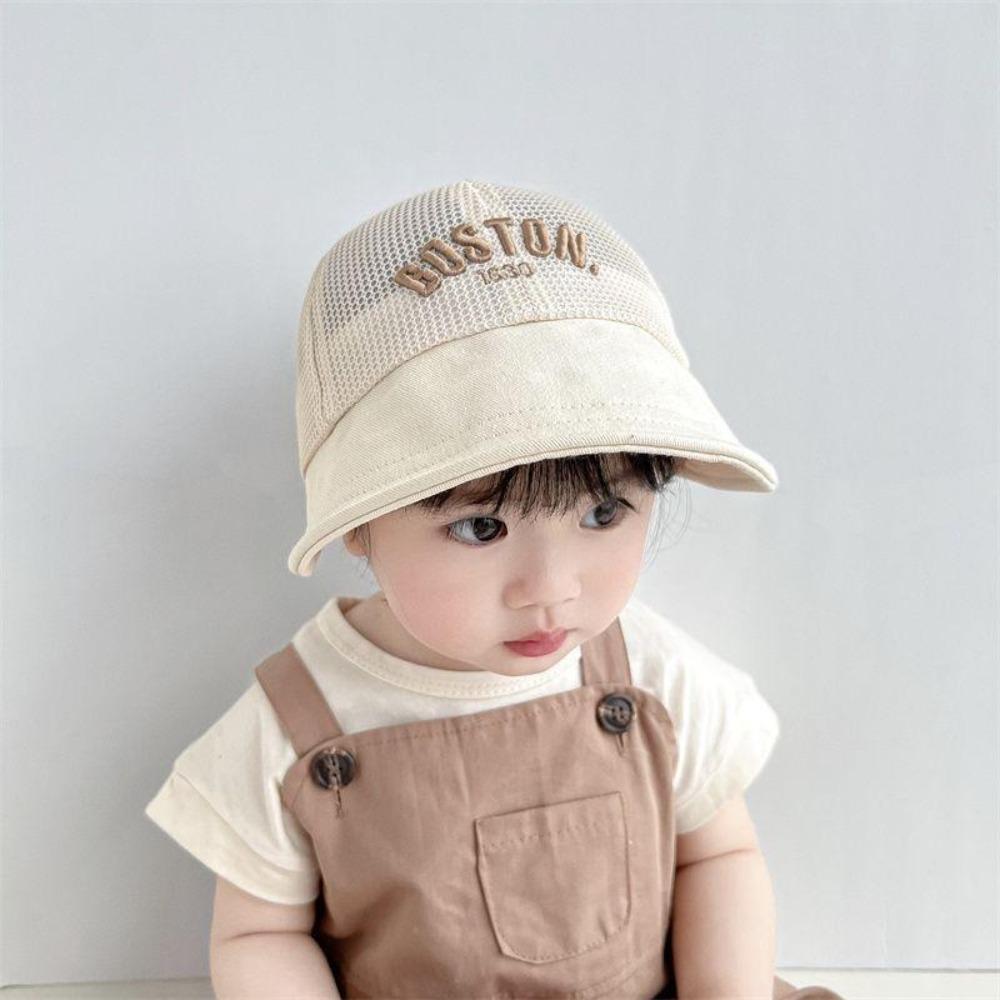 Letter Children Sun Hat Mesh Outdoor Peaked Hat Breathable Baby Baseball Cap 1-6 Years