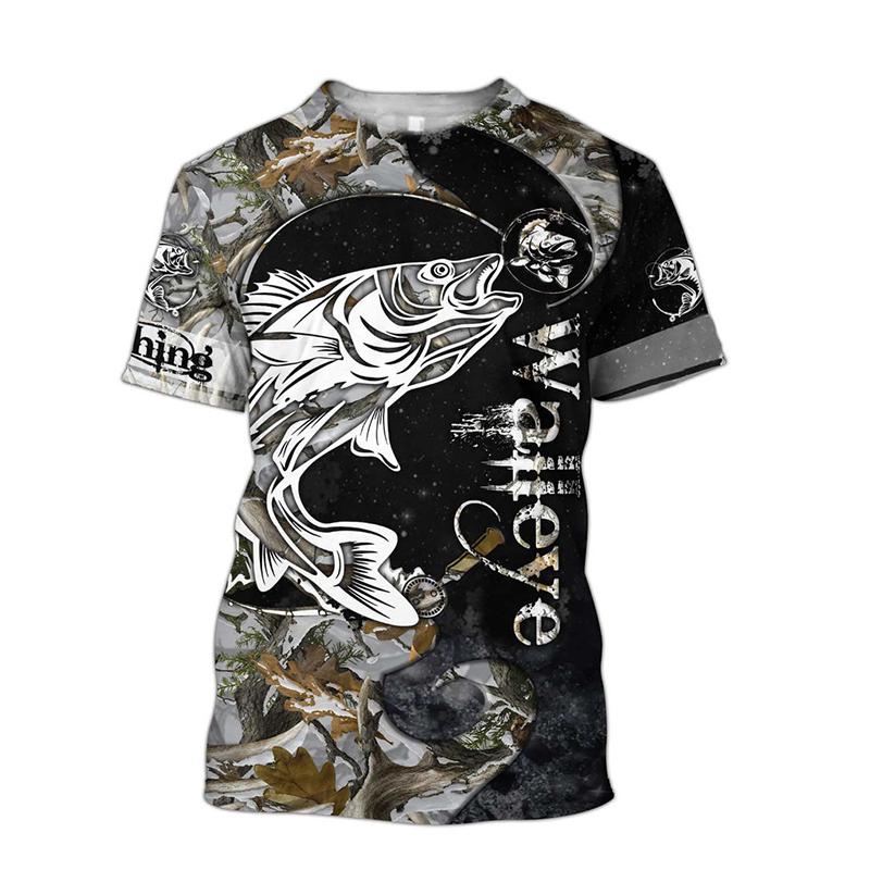 Мужские футболки для мужчин, летние топы с 3D принтом и графикой для рыбалки, модные повседневные футболки большого размера с короткими рукавами Camisetas