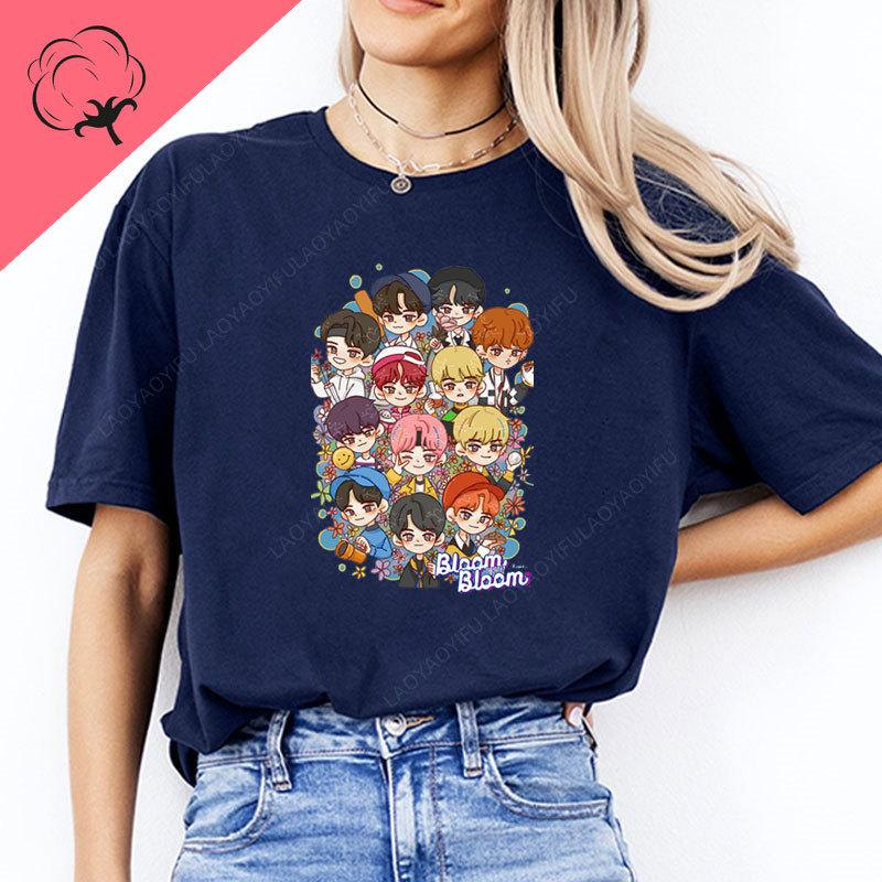 Ropa De Mujer The Boyz Kpop Fashion Unisex Y2k Clothes Hot Sale Crewneck Streetwear Hipster Short Sleeve Cotton Graphic T Shirts