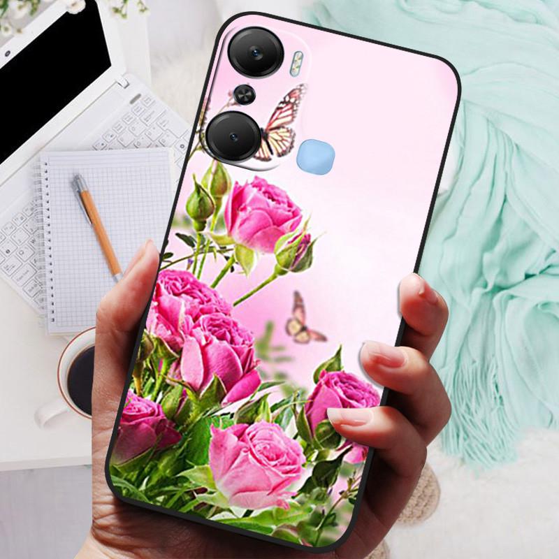 Для чехла Infinix Hot 12 Pro Черная крышка Лев Волк Силиконовые Мягкие Задние Чехлы Для Infinix Hot 12i Hot12 Pro / Hot 20 5G Чехол-накладка
