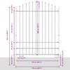 Woerden Garden Fence with Spear Point Tips Steel 170 x 200 cm Black