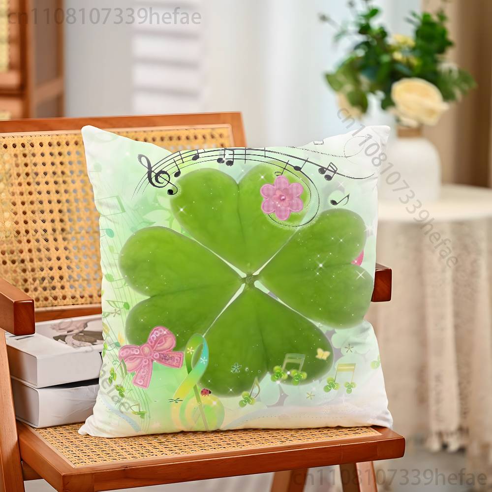 Lucky Four Leaf Clover Throw Pillow Case For Decoration 30cm 50cm 55cm Square Home Pillowcase Case