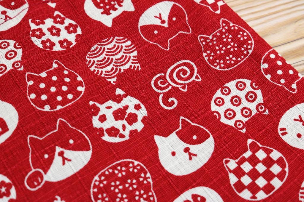 Made In Cotton Drawstring 16 X Small Japanese Red [Kyosuke] Japan, 100% Bag, Approx. 15.5cm, Pouch, Pattern, Nyankomon,