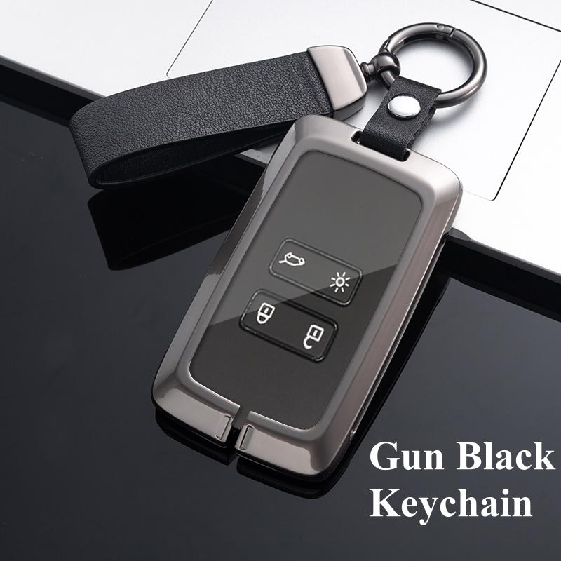 Чехол для автомобильного ключа из цинкового сплава для Renault, силиконовый чехол для ключей, цепочка для ключей для Renault Kadjar Megane Koleos QM5 QM6 2016 2018