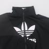 adidas Оригинальная рабочая одежда Куртка спортивная на молнии с большим логотипом спереди Женская куртка Черная HC7056