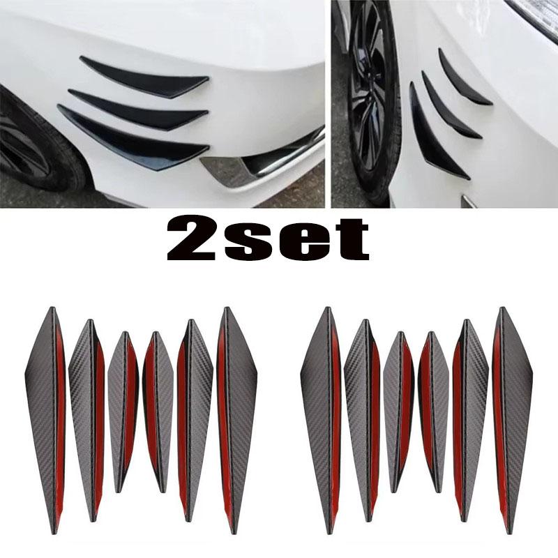 Car Front Bumper Lip Decoration Diffuser Shunt Fin Body Spoiler Canard Valence Car Modified Canard Decor Auto Accessories