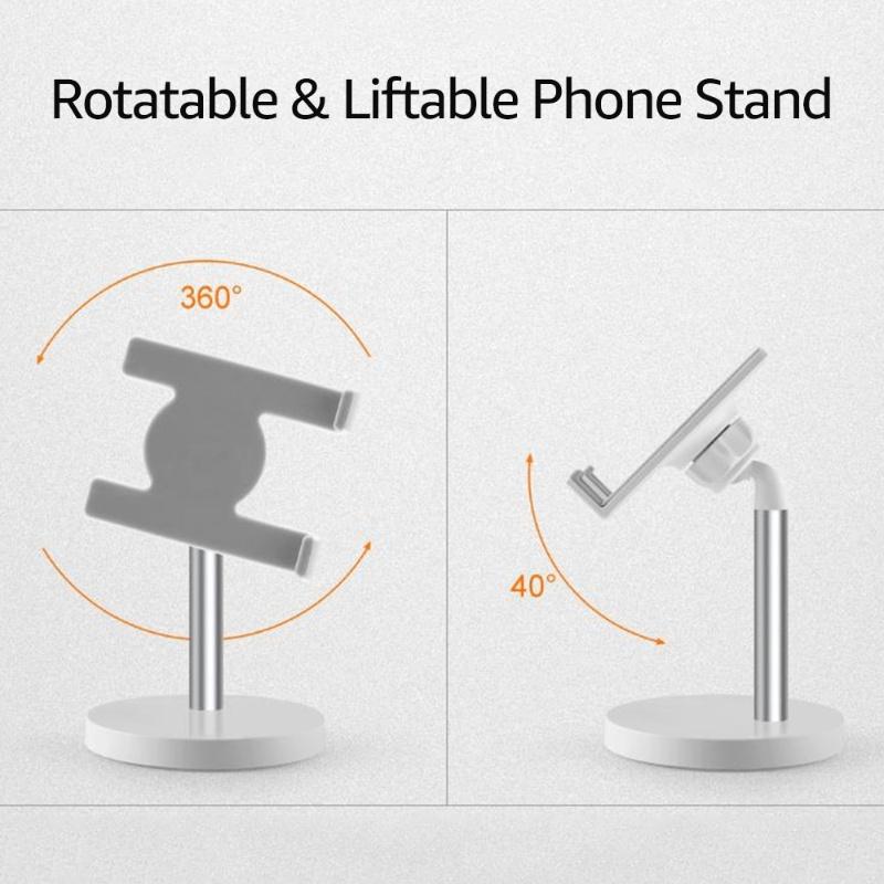 Aluminum Alloy Phone Stand For Desk / Bed Compatible With Cellphone And Tablet Smaller Than 10 Inch