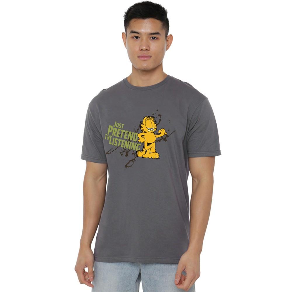 Garfield Just Pretend Im Listening T-Shirt S-4XL Charcoal
