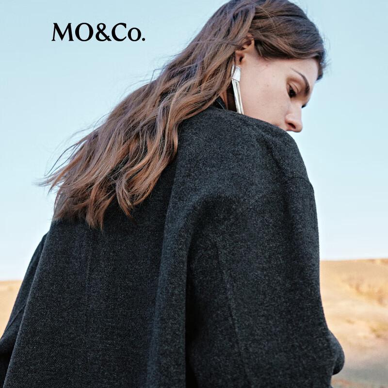 MO&Co. Merino Wool High-Neck Mid-Length Double-Faced Coat
