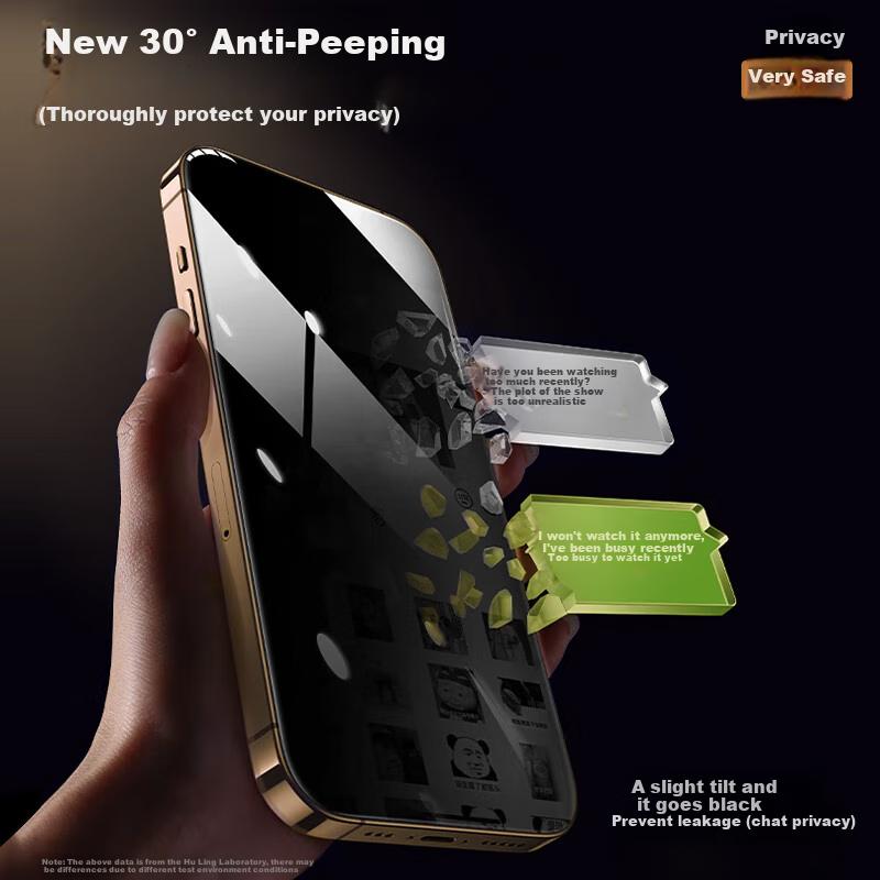 2 Pieces Screen Protector for IPhone 17 Pro Max, Tempered Glass Film, Full Screen High Definition Anti-Spy Protection Film without Black Border