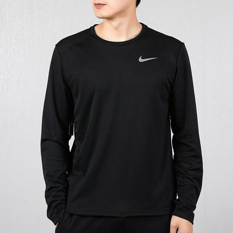 Nike Мужская футболка с длинным рукавом для бега для фитнеса, черные BV4754-010