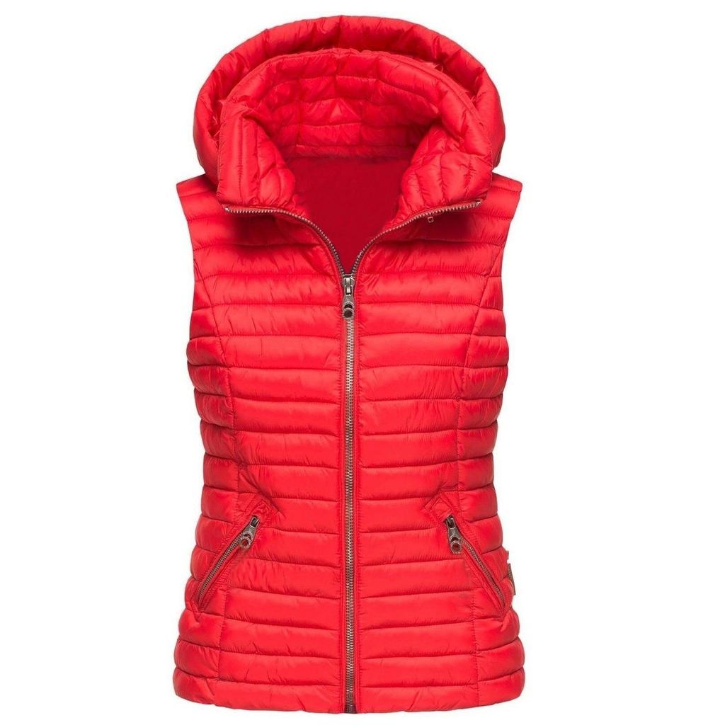 Женская мода однотонная хлопковая жилетка на молнии без рукавов хлопковая куртка