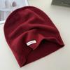New% wool solid color knitted stacking hat women's autumn and winter simple warm face small ear protection headgear
