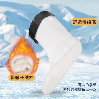 Водонепроницаемая обувь новая осенне-зимняя дождевая обувь мужская с утолщенной подкладкой мужские и женские бархатные хлопковые носки теплые и холодные резиновые сапоги с подкладкой