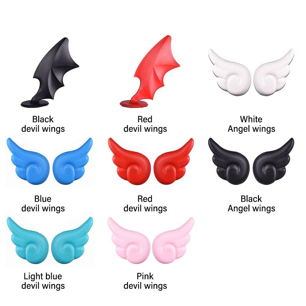 Украшение для шлема велосипедного самоката, мотоцикла, мотобайка, легко установить, наклейки с крыльями ангела и дьявола