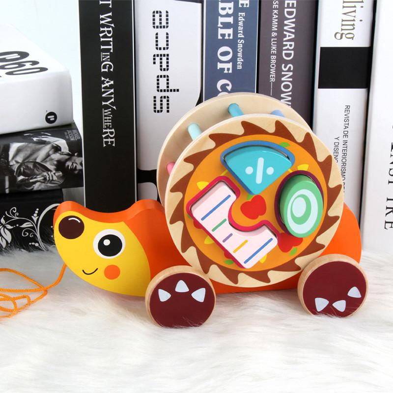 Childrens Wooden Fox Turtle Animal Learning Trailer Toy With Shape Matching And Cognitive Blocks For Early Education