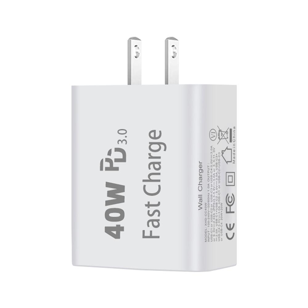 PD 40 Вт с регулируемым напряжением США Быстрая зарядка USB-C Многопортовая зарядка Подходит для зарядного устройства Samsung Зарядное устройство Apple 15 Источник Сертификация UL