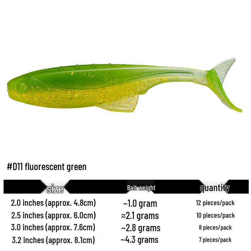 Плавающая мягкая приманка с Т-образным хвостом и крючком свинцовой головкой для оснастки на окуня и мандаринку