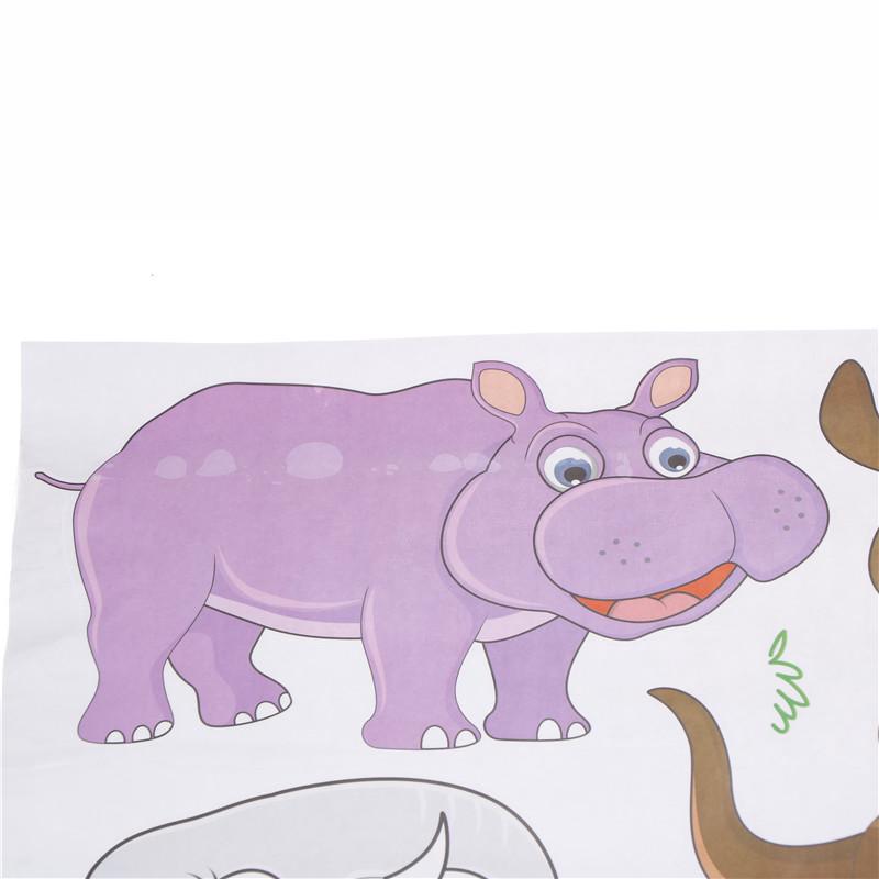 Животные джунглей Наклейки на стену для детских комнат Домашний декор Плакат Наклейки на стену Съемные