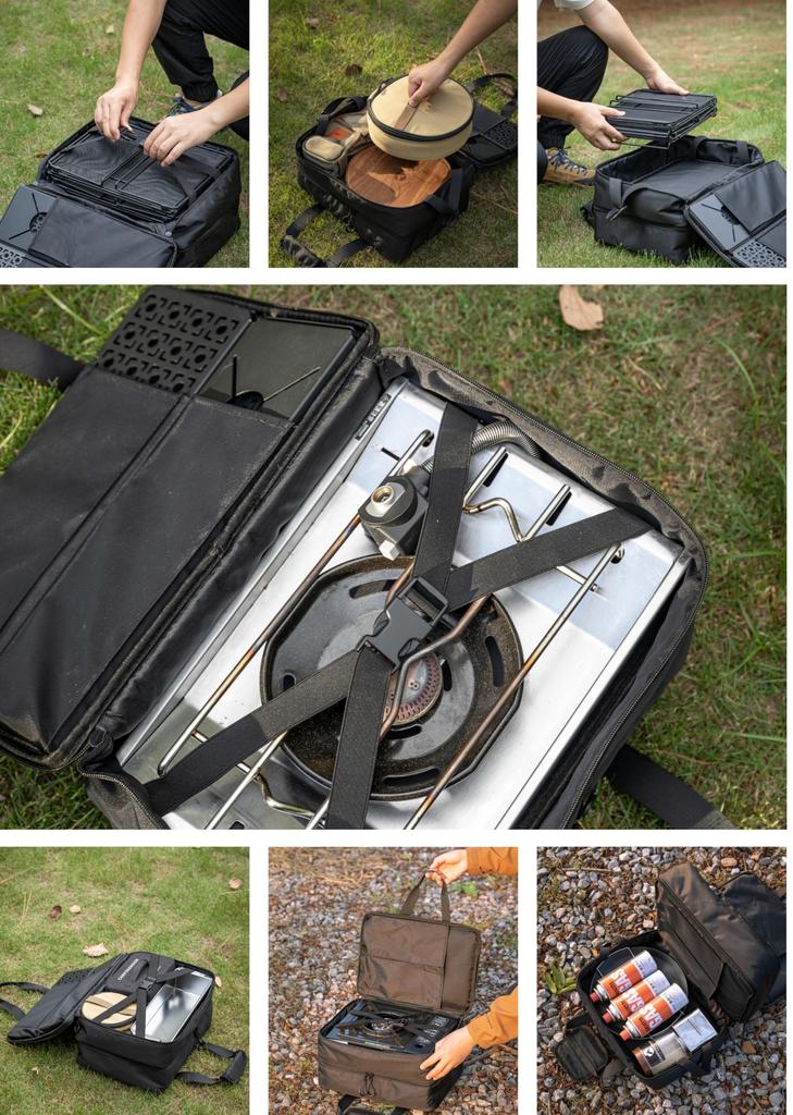 CAMPING MOON Мягкий контейнер IGT Верхняя панель Плоская горелка Сумка для хранения, Черный, Черное снаряжение BK-46