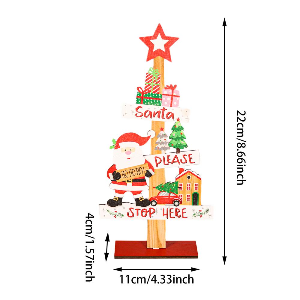 Рождественские деревянные украшения для стола Настольная рождественская елка со словами Рождественские настольные украшения с устойчивым основанием для дома