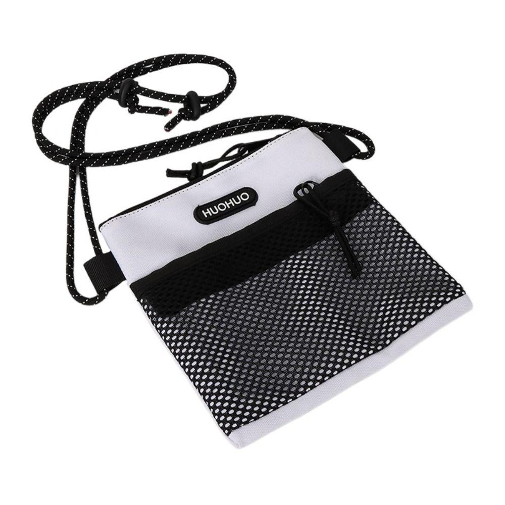 Large Capacity Mesh Shoulder Bag Letter Simple Phone Bag Casual Oxford Small Message Bag  Sports