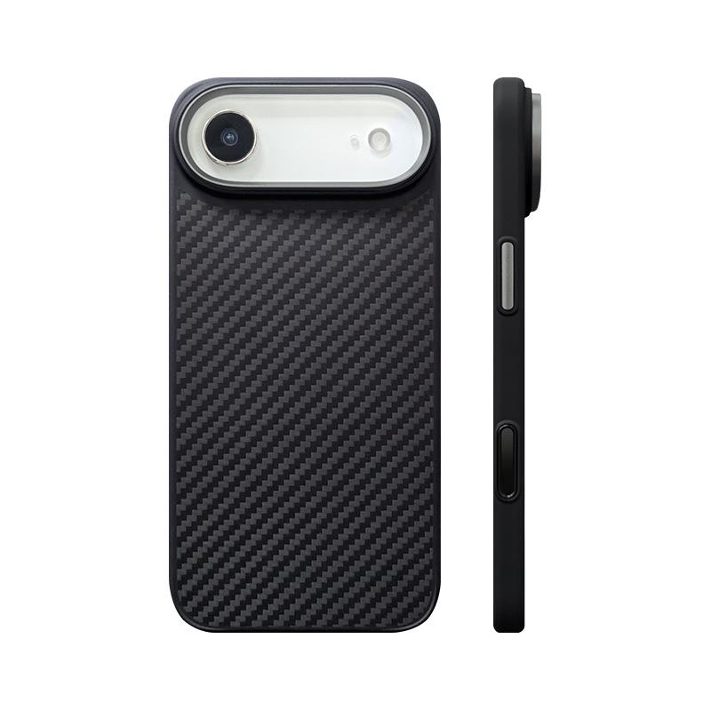 Чехол для iPhone 17 Pro Max из кевлара, углеродного волокна + ТПУ, магнитный, ударопрочный