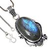 Pendant Shiney Labradorite Gemstone Valentine'Day Gifted Silver Jewelry 2"