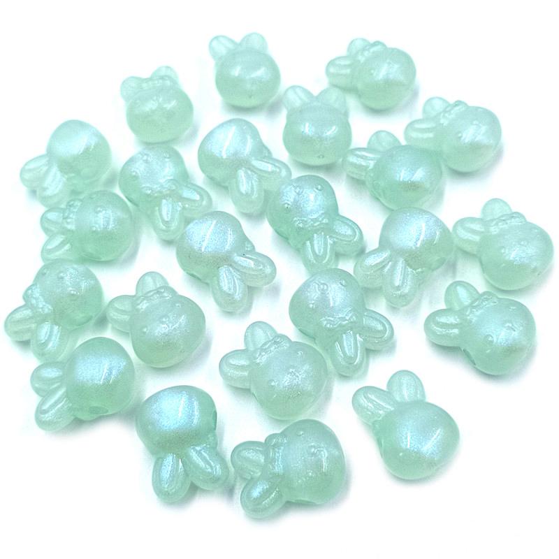 Material Round Pendant Charms Bowknot Rabbit Flat Love Heart Beads 10Pcs Fluorescent Handmade DIY Jewelry Accessories Arcylic Fashion Accessories