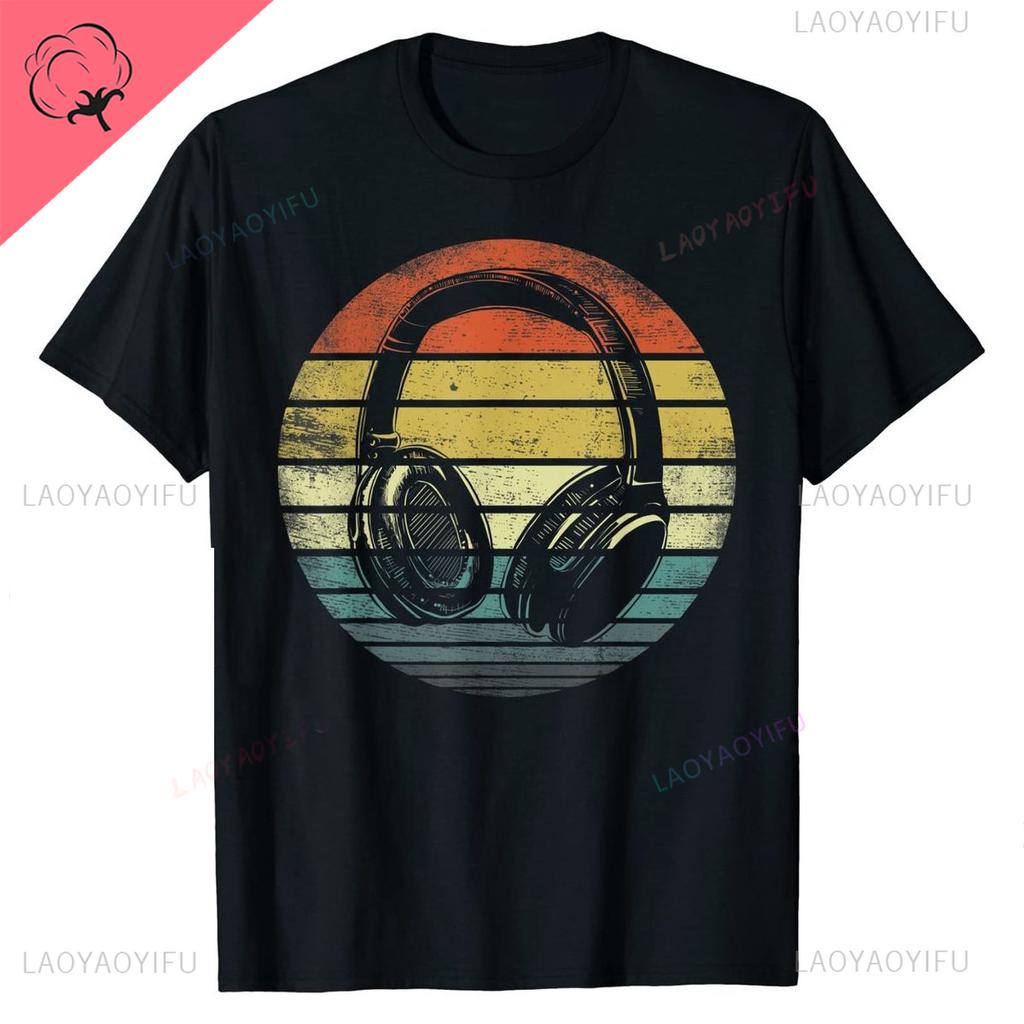 Dj Headphones T Shirts Graphic Streetwear Short Sleeve Oneck Harajuku Music Techno Tshirt Funny Unisexs Clothing For Ladies