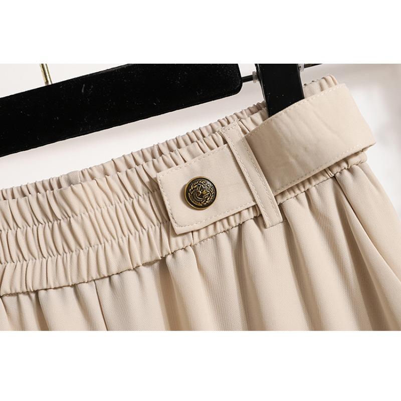 DIMANAF 2024, весенние длинные брюки больших размеров, женские эластичные повседневные свободные шаровары на пуговицах с высокой талией, однотонные свободные базовые брюки, широкие брюки 5XL