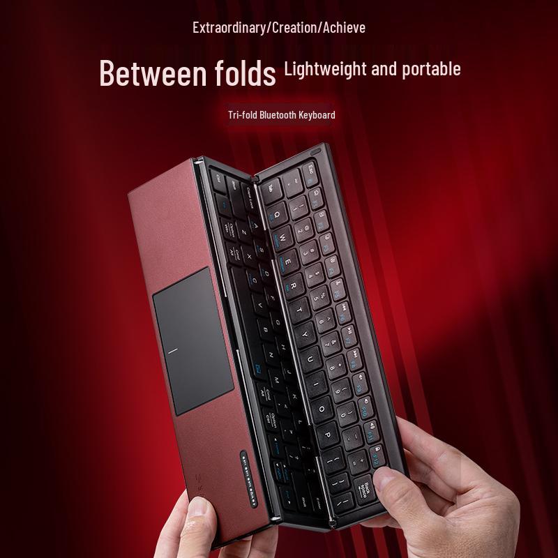 Складная сенсорная Bluetooth-клавиатура SANWA: Ультратонкий и легкий, Универсальная совместимость с iPad, планшетом, телефоном, компьютером