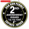 1pc 2d Flat Round Wooden Sign - 20cm - USA Gun Permit Wooden Sign for Car, Truck, SUV, or Bumper